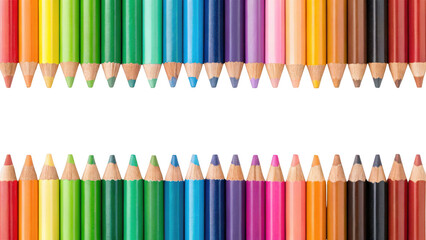 colorful pencils isolated on transparent background