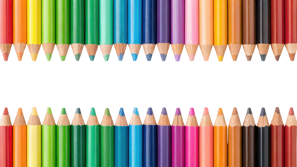 colorful pencils isolated on transparent background