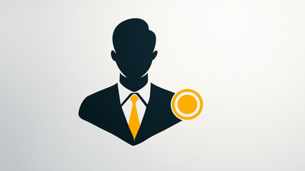 Business Person Silhouette Icon for Corporate, Leadership & Identity Design