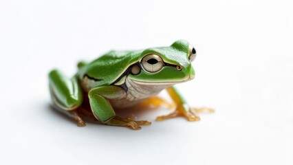 Close-up of a small green frog