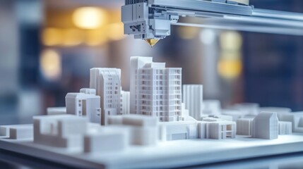 3D printed cityscape model