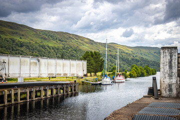 caledonian canal, neptun's staircase, highlands, boats, scotland, uk © Andrea Aigner