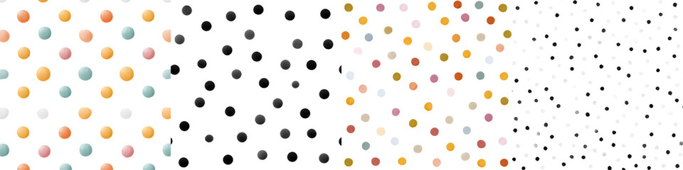 Seamless Polka Dot Patterns: Versatile Texture Backgrounds
