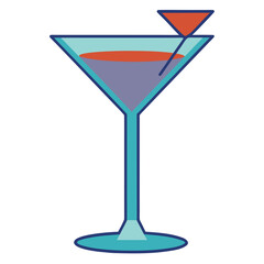 Cocktail glass isolated on white background