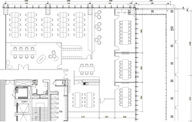2D Interior Furniture Layout Plan of Office and Meeting Room Vector