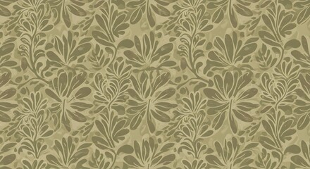 Elegant Green Floral Pattern on Decorative Background for Wallpaper and Textile Design