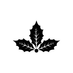 A holly-like leaf with sharp points, often associated with holidays and festive seasons.