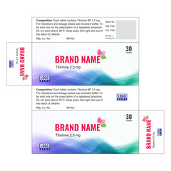 Tibolone medicine box design