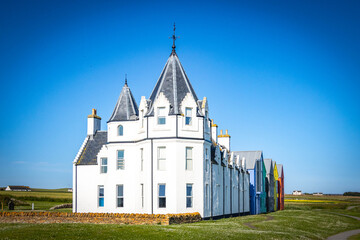 house at john o'groats, scotland, uk, harbour, jetty, north coast 500, nc500