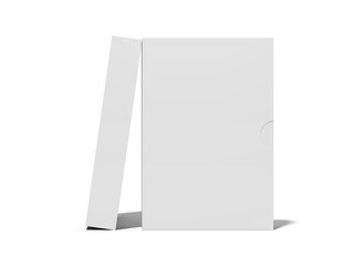 White Blank eCourse Box Packaging Mockup 3D Rendering Book with Sleeve