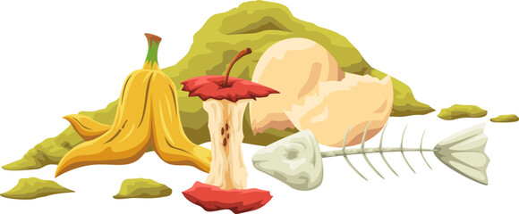 Illustration of Food Waste and Compost 