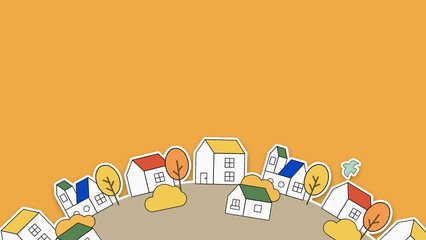 街並みのイラスト　下に配置バージョン