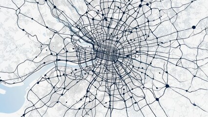 Obraz premium City road network map