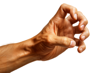 Close-up of a male hand in a gripping gesture with detailed textures and lighting.