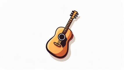 Fototapeta premium Cartoon acoustic guitar