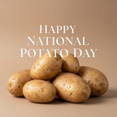 Celebrate National Potato Day with a pile of fresh, golden potatoes, perfect for culinary creations and delicious meals, ready to inspire your next food design