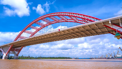 Hoang Van Thu bridge in Hai Phong, Vietnam in morning
