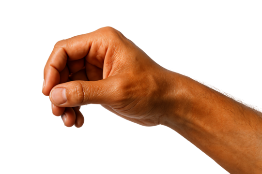 A close-up of a male hand, demonstrating a gesturing pose.