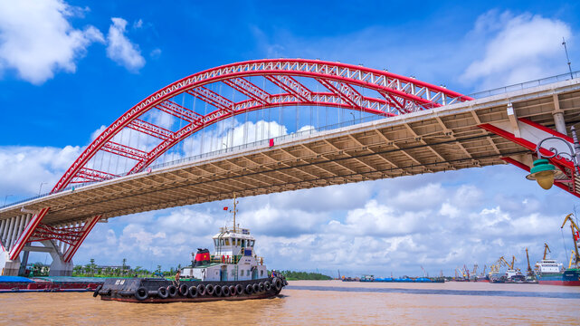 Hoang Van Thu bridge in Hai Phong, Vietnam in morning