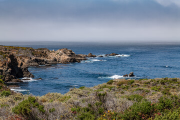 Granitic Rocks, Biotite-hornblende quartz diorite to granodiorite. Soberanes Point Trail, California State Route 1, Monterey County, California.