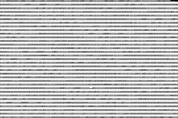 Binary code stream flowing on transparent background, digital data representation