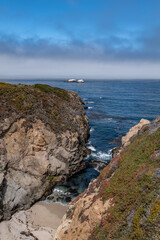 Granitic Rocks, Biotite-hornblende quartz diorite to granodiorite. Soberanes Point Trail, California State Route 1, Monterey County, California.