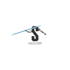 Letter S Athlete logo. Alphabet S Javelin Throw Design Icon