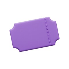 3D purple event ticket icon with perforation