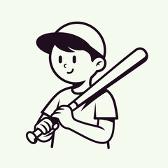 Fototapeta premium boy with baseball bat