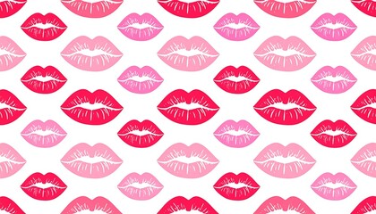 Romantic lips pattern with shades of pink and red perfect for backgrounds