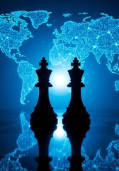 Chess kings global strategy world map