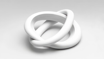 Abstract, white, knotted rings