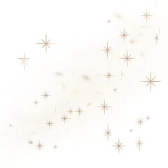 Sparkling golden stars twinkle and dance across a clean white background creating magical festive celebrations