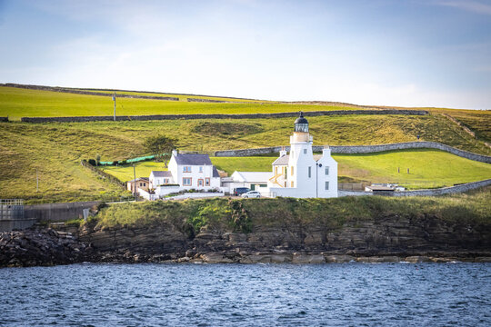 lighthouse, thurso, ferry to orkney island, scotland, north coast 500, uk, 