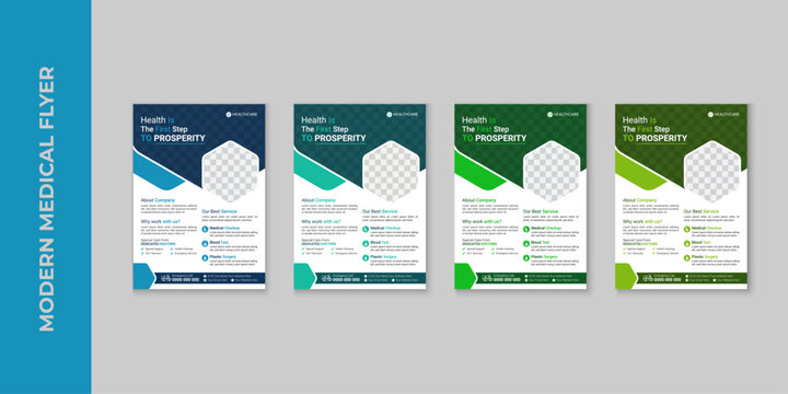 Professional Medical and Healthcare Flyer Template Editable Hospital, Clinic, Pharmacy, or Doctor Promotional Poster and Brochure Design for Health Awareness, Medical Services, and Wellness