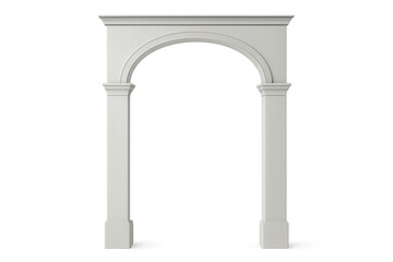 Fototapeta premium Timeless white arch on clear background, ideal for architectural visualization and flexible design projects