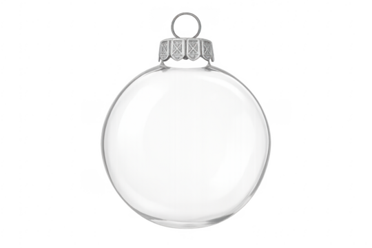 Empty glass christmas ornament hanging with transparent background - Powered by Adobe