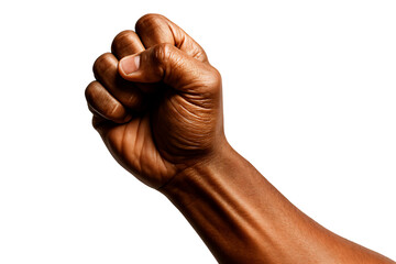 A powerful, clenched fist showcasing determination and strength against a black background.