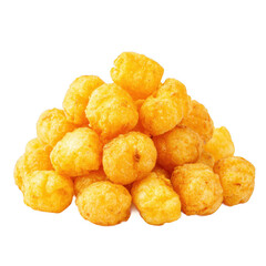 Corn snacks cheesy isolated on white background, Puff corn or Corn puffs cheese flavor [Transparent Background PNG].