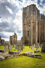 Fototapeta premium elgin cathedral, ruins, landmark, morayshire, scotland, uk, europe, church, graveyard
