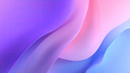 Naklejka premium Abstract pastel wave forms in vibrant purple, pink, and blue hues, creating a smooth, flowing, and dreamy aesthetic