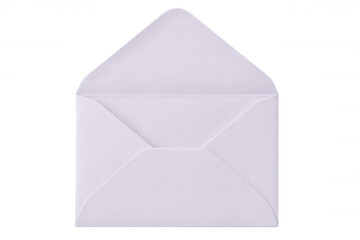 White open envelope on transparent background, ideal for adding a letter or document for communication and mailing purposes