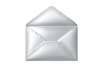 Silver envelope isolated on transparent background, perfect for communication, invitation, and mailing concepts