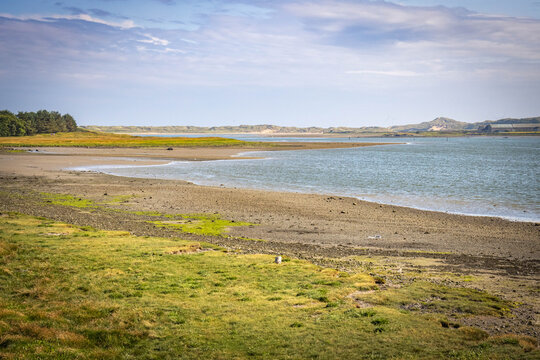 forvie national nature reserve, forvie, dunes, estuary, ythan estuary, boats, coastline, scotland, uk, europe, 