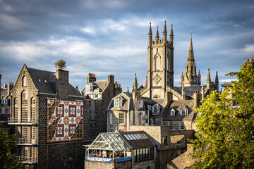 aberdeen, city centre, granite city, granite, historic building, scotland, uk, europe
