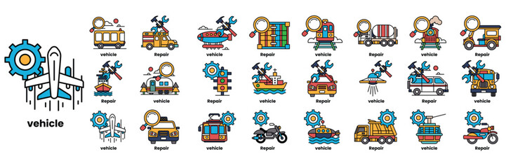 collection of vehicles and vehicles parts