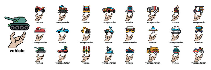 series of images of vehicles and other objects