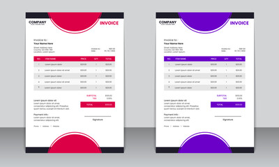 Bold Red and White Business Invoice Template – Professional Modern Design