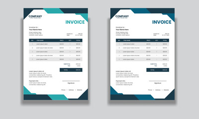  Professional Blue and White Business Invoice Template – Modern Corporate Layout.