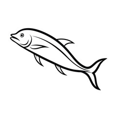 Obraz premium minimalist vector line art of a single mahi mahi .eps